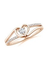 delightful natural diamond heart April birthstone baby ring